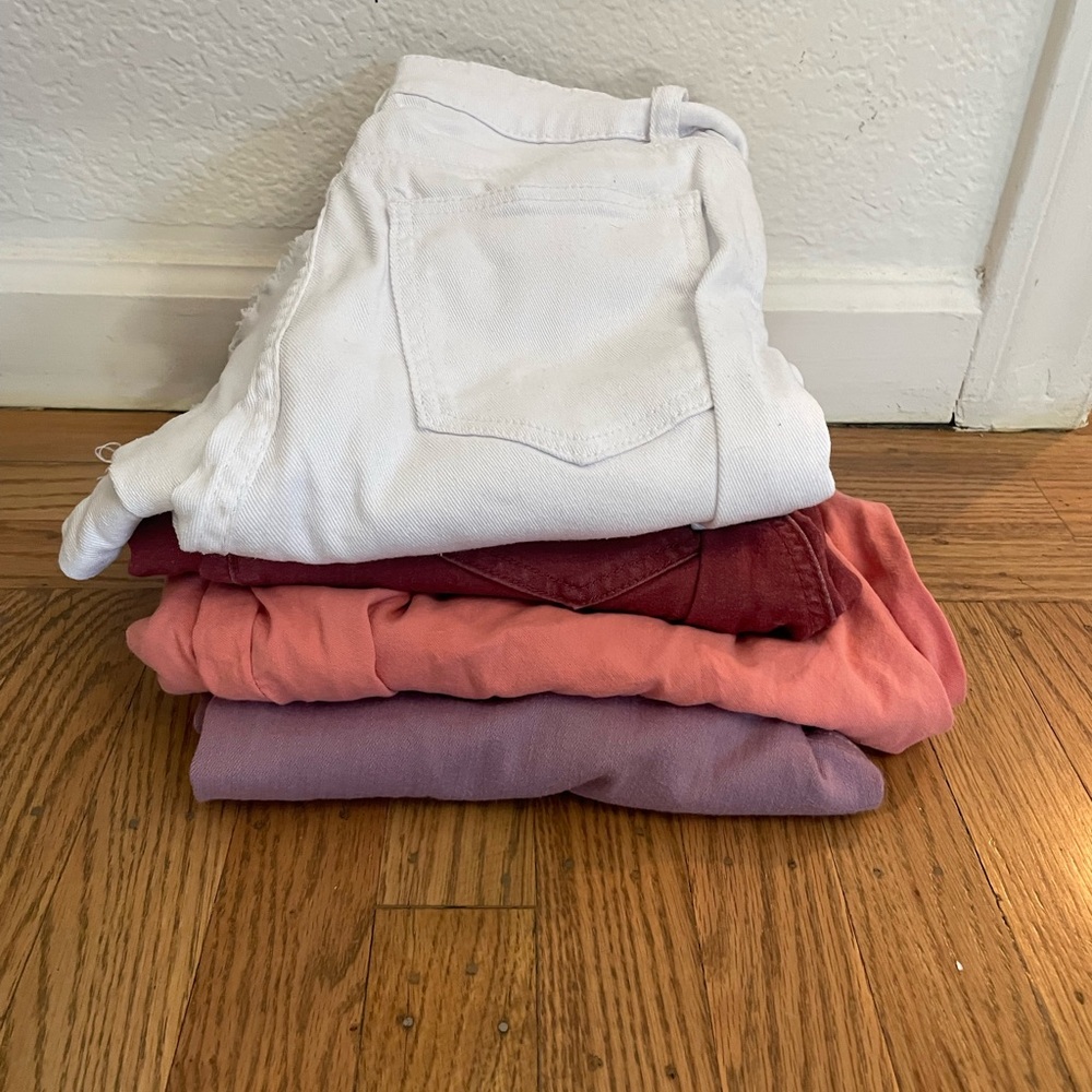 Stack of Colorful Jeans